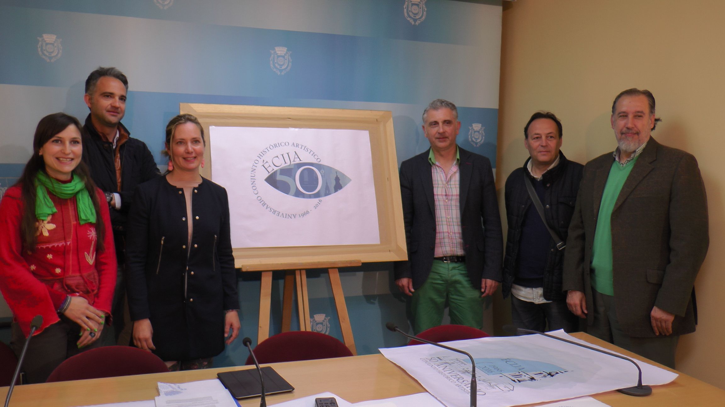 Logotipo 50 aniversario declaracion de Écija como Conjunto Histórico Artístico